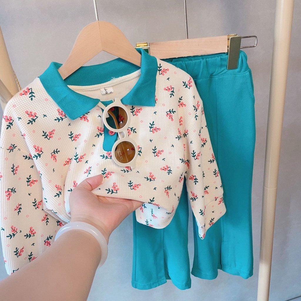 Setelan Anak 4th - 10th Set Anak Perempuan Blouse + Celana Cutbray Panjang - Image 2